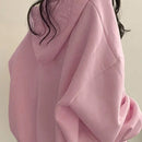 Ezwear sudadera con capucha casual de mujer con bordado de letras, para otono/invierno