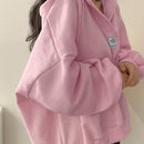 Ezwear sudadera con capucha de manga larga informal con estampado de letra, hombros caidos y cordon, para otono