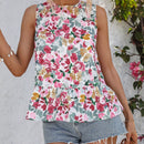 VCAY Blusa Sin Mangas Con Estampado Floral Para Mujer