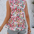 VCAY Blusa Sin Mangas Con Estampado Floral Para Mujer