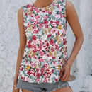 VCAY Blusa Sin Mangas Con Estampado Floral Para Mujer