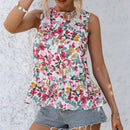 VCAY Blusa Sin Mangas Con Estampado Floral Para Mujer