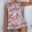 VCAY Blusa Sin Mangas Con Estampado Floral Para Mujer