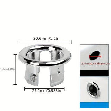 2/4pcs Cubierta de Desbordamiento de Agujero de Fregadero de Plástico para Cocina y Baño, Tapa de Desagüe de Baño, Tapón Redondo de Desbordamiento para Lavabo