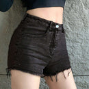DAZY Shorts Vaqueros De Corte Slim Con Dobladillo Con Flecos Para Mujer