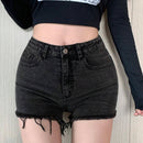 DAZY Shorts Vaqueros De Corte Slim Con Dobladillo Con Flecos Para Mujer