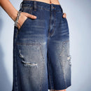 Forever 21 Pantalones Cortos De Mezclilla Desgastados Para Mujeres