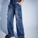 Forever 21 Jeans De Pierna Recta Con Bolsillo Diagonal De Cintura Baja