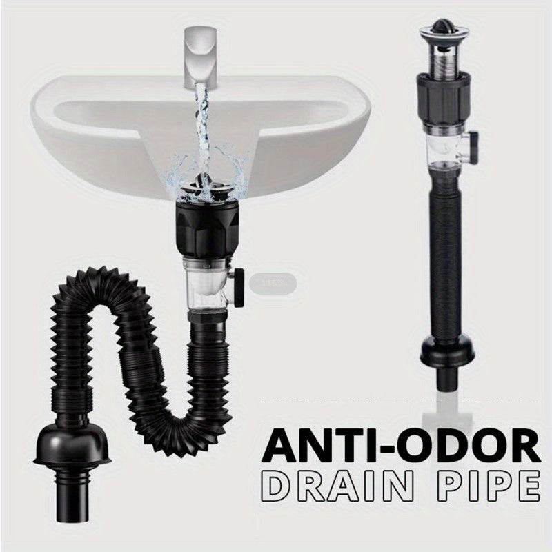 Conjunto de tubería de desagüe universal, tubo retráctil de desodorante para desagüe de alcantarillado, manguera de agua para lavabo, desagüe para baño y accesorios de cocina