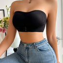 Sujetador Acolchado Con Broche Frontal Y Realce Para Mujer, Negro