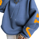 Ezwear sudadera con capucha informal para mujer con estampado de letras, para otono/invierno