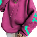 Ezwear sudadera con capucha informal para mujer con estampado de letras, para otono/invierno