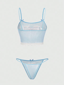 ROMWE Kawaii Lindo Conjunto De Ropa Interior De Encaje De Conejo