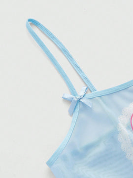 ROMWE Kawaii Lindo Conjunto De Ropa Interior De Encaje De Conejo