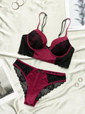 Nina Bonheur 1 set de sujetador y braguita sexy para mujer con encaje y aro de soporte