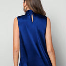BIZwear Camisa Plisada De Color Solido Para Mujeres
