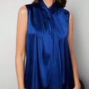 BIZwear Camisa Plisada De Color Solido Para Mujeres