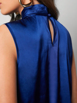 BIZwear Camisa Plisada De Color Solido Para Mujeres