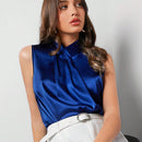 BIZwear Camisa Plisada De Color Solido Para Mujeres
