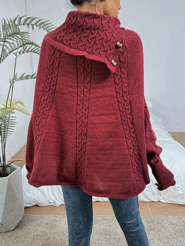 LUNE Sueter Tipo Capa Con Cuello Irregular Para Mujer
