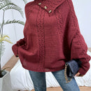 LUNE Sueter Tipo Capa Con Cuello Irregular Para Mujer