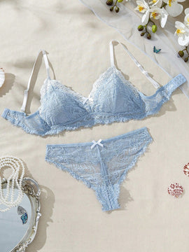 Conjunto De Lenceria Con Encaje Para Mujer