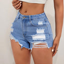 Shorts De Mezclilla Desgastados Para Mujer