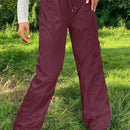 Pantalones plisados con cordon para mujer