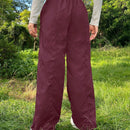 Pantalones plisados con cordon para mujer