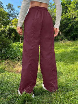Pantalones plisados con cordon para mujer