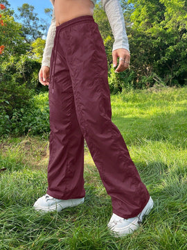 Pantalones plisados con cordon para mujer