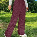 Pantalones plisados con cordon para mujer