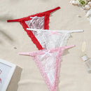 Conjunto De 3 piezas De Ropa Interior Femenina De Encaje Con Tanga Y Decoracion De Lazo