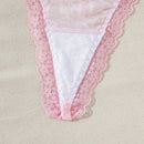 Conjunto De 3 piezas De Ropa Interior Femenina De Encaje Con Tanga Y Decoracion De Lazo