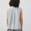 BIZwear Camisa Sin Mangas De Color Solido Para Mujer Con Cuello