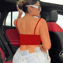 Top De Camisola Con Nudo Retorcido Y Huecos, Color Solido
