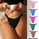 Tanga Con Encaje Y Color Solido Para Mujer
