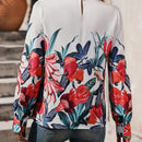 LUNE Camisa Casual De Vacaciones Con Encaje Floral Impreso Y Adorno