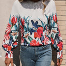 LUNE Camisa Casual De Vacaciones Con Encaje Floral Impreso Y Adorno