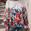 LUNE Camisa Casual De Vacaciones Con Encaje Floral Impreso Y Adorno