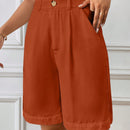 Essnce Shorts Casuales Rectos Monocromaticos Para Mujer
