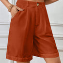 Essnce Shorts Casuales Rectos Monocromaticos Para Mujer