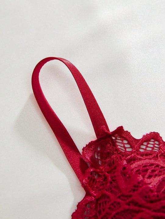 Conjunto De Ropa Interior De 6 Piezas Con Encaje Y Patrones De Alfabeto, Conjunto De Lenceria