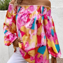 VCAY Camisa De Mujer Con Hombros Descubiertos Y Estampado Geometrico