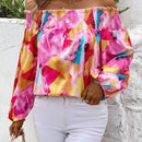 VCAY Camisa De Mujer Con Hombros Descubiertos Y Estampado Geometrico