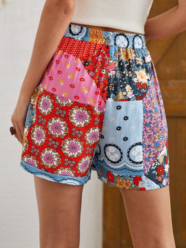 VCAY Pantalones Cortos Con Estampado Aleatorio