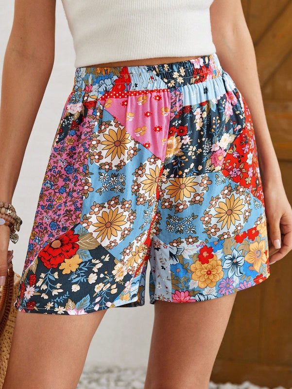 VCAY Pantalones Cortos Con Estampado Aleatorio