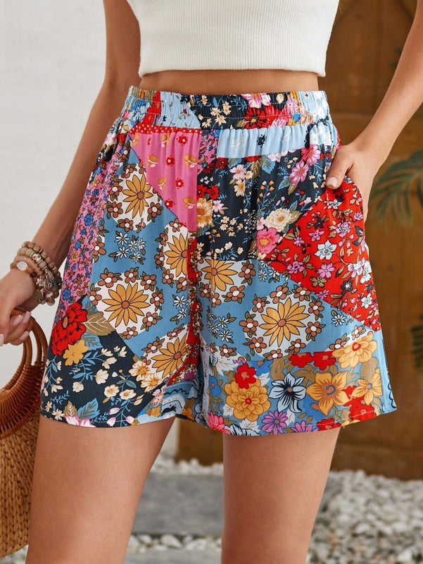 VCAY Pantalones Cortos Con Estampado Aleatorio
