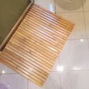Alfombra de baño de bambú artesanal - Antideslizante, tapete rectangular con diseño geométrico para baño y ducha, 100% fibra de bambú, duradero y de alta calidad