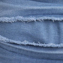 Haute Falda De Denim Con Capas, Hebilla Y Caida